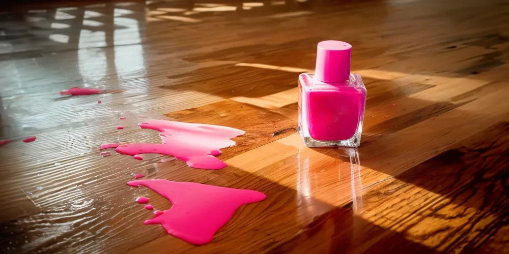Does nail polish remover damage hardwood floors?